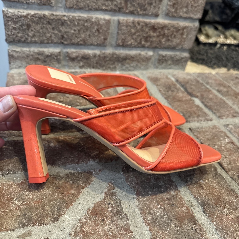 Dolce Vita Womens Sandals Orange Mesh Open-Toe Slide Square Toe Size‎ 6.5 #225 - Picture 5 of 16